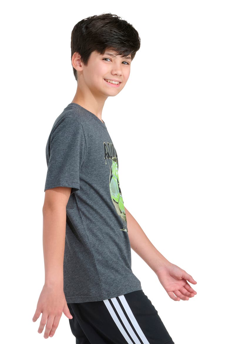 Kids' Soccer Drip Graphic T-Shirt, Alternate, color, DARK GREY HEATHER