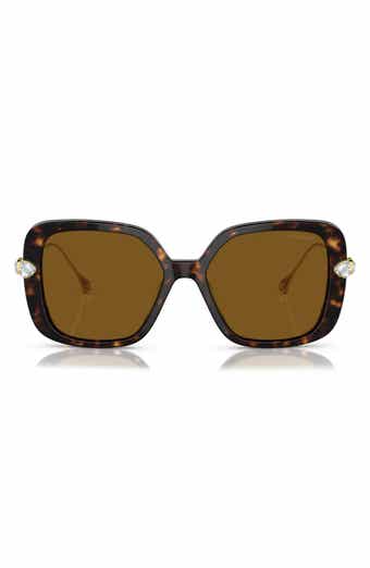 Swarovski 56mm Polarized Square Sunglasses