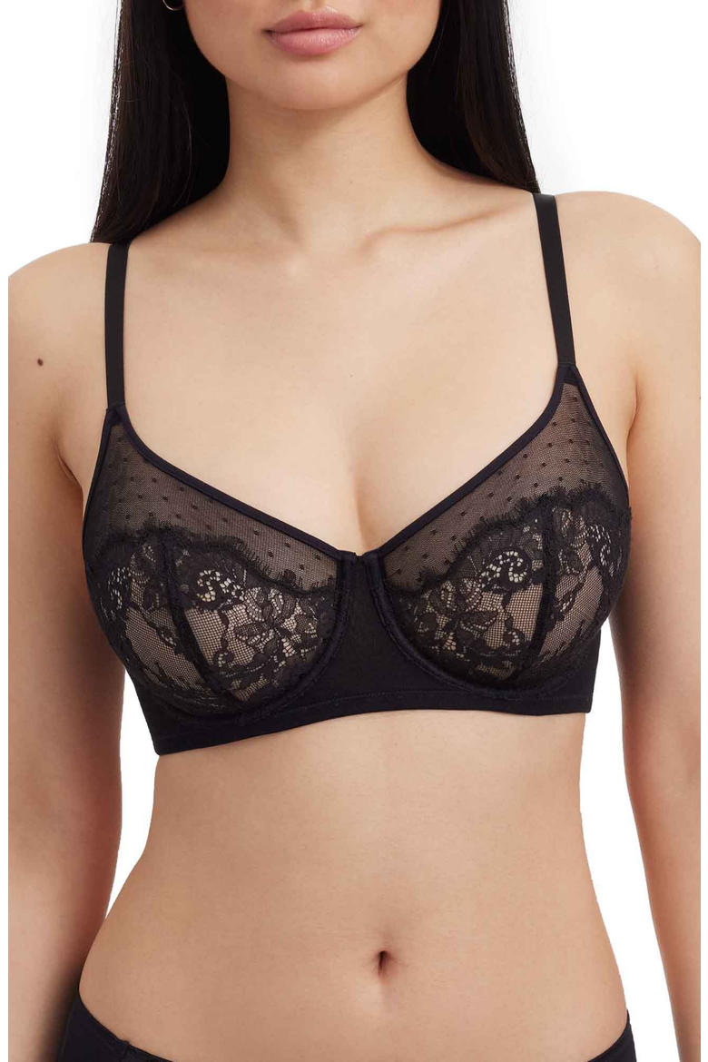 Amour Lace Full Coverage Minimizer Bra, Main, color, Black