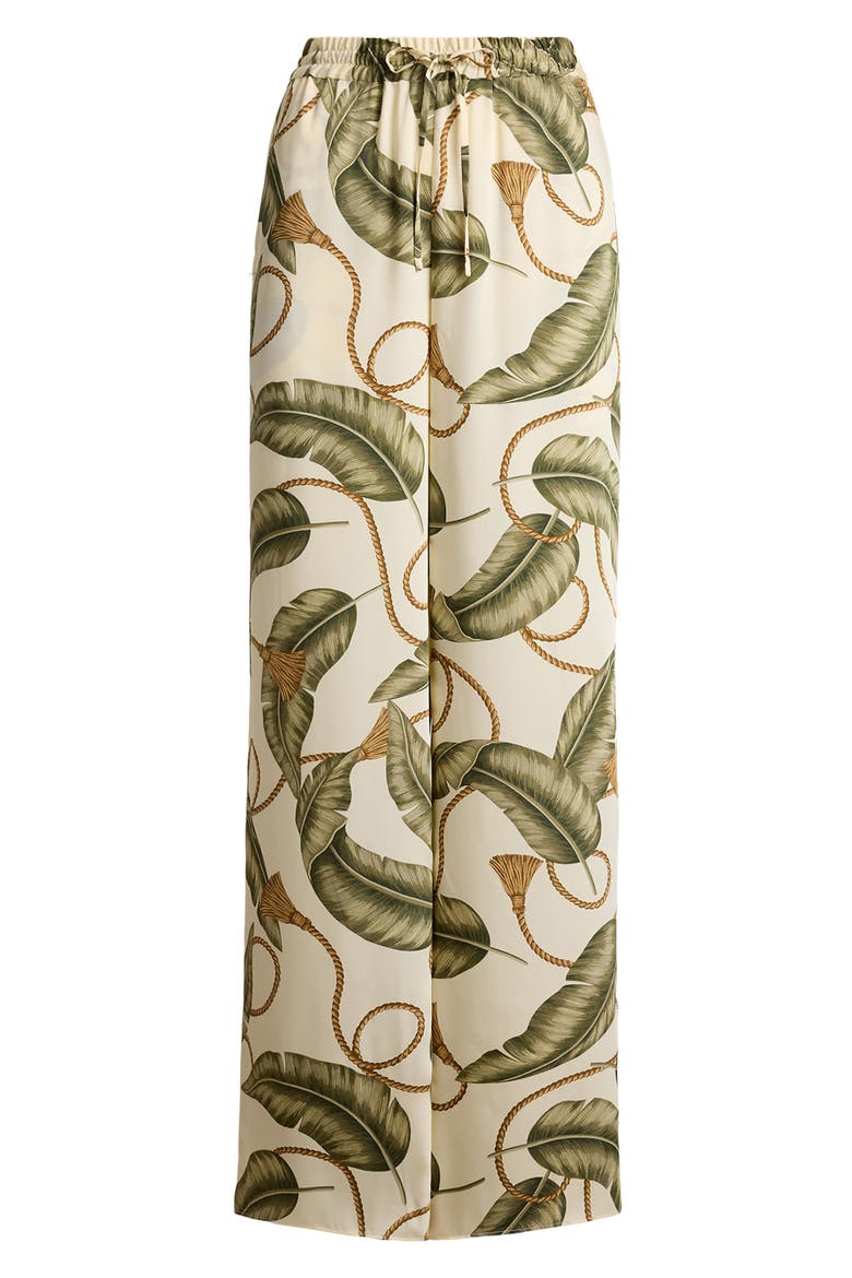 Palm Leaf & Rope Print Luxe Twill Drawstring Pants, Alternate, color, CREAM/ MULTI