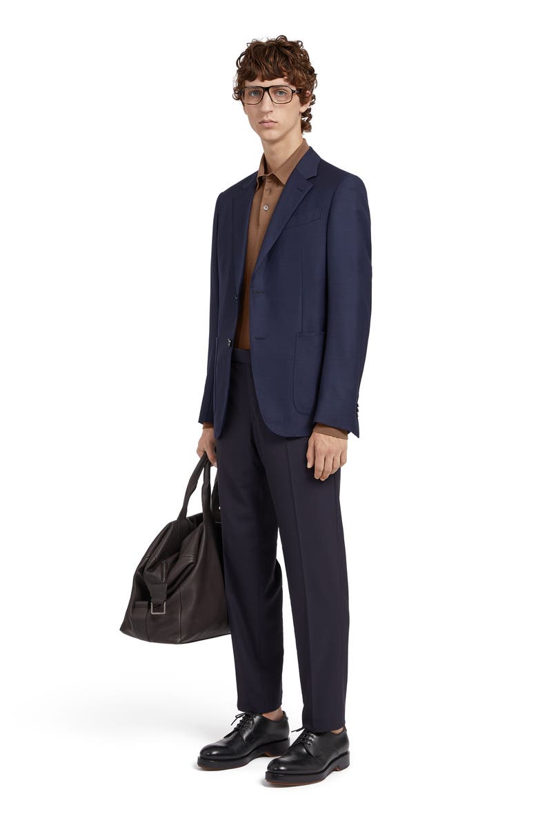 ZEGNA Long Sleeve Cotton & Cashmere Polo, Alternate, color, 