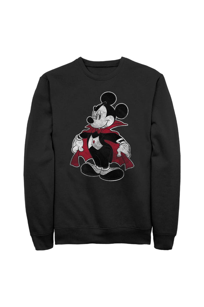 Mens Mickey & Friends Halloween Retro Vampire Sweatshirt, Main, color, Black