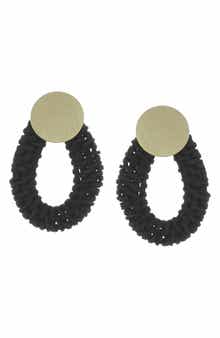 OLIVIA WELLES Bonet Straw Drop Earrings