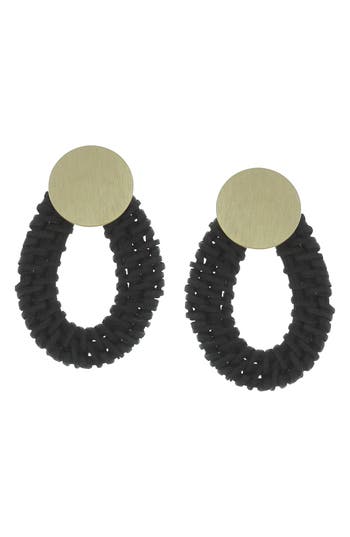 Olivia Welles Bonet Straw Drop Earrings In Multi
