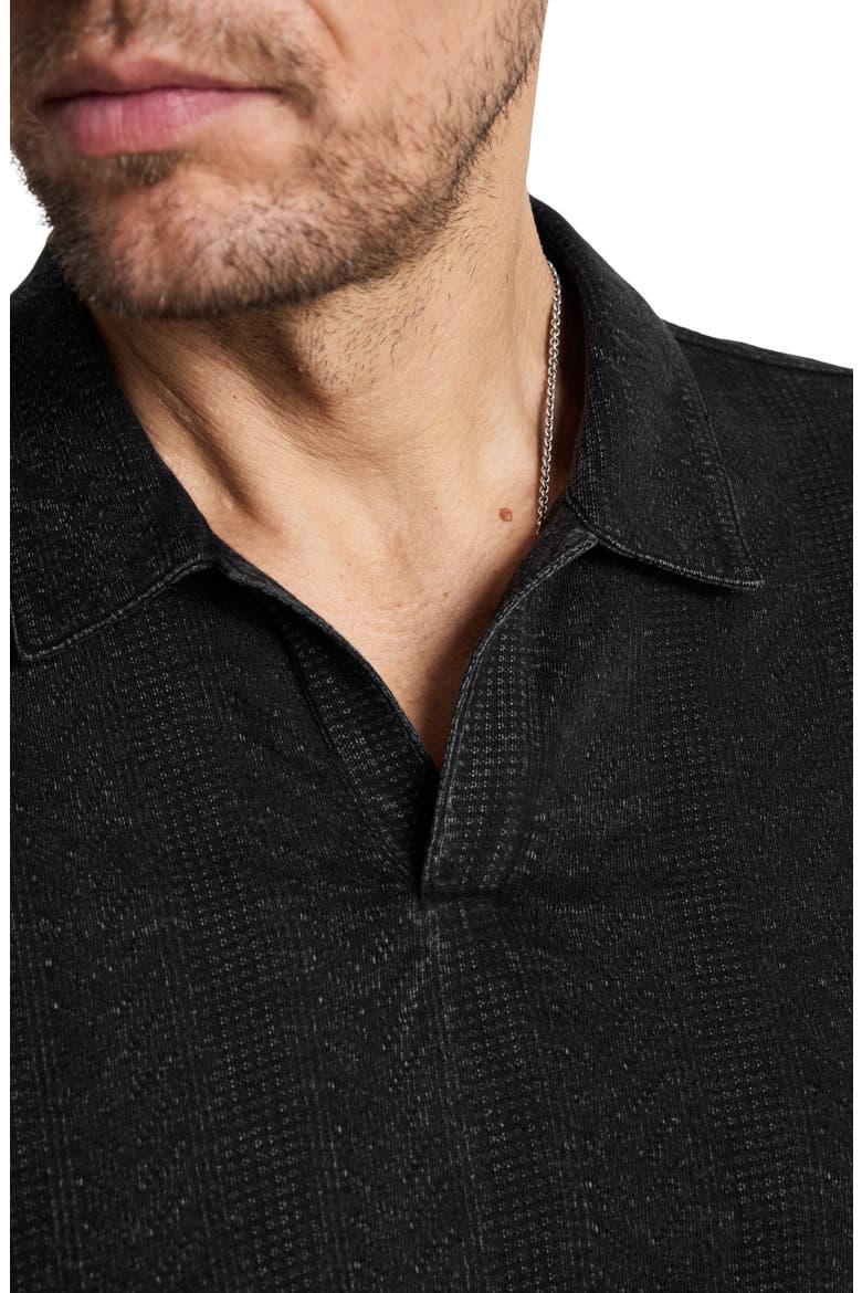 Zion Jacquard Garment Polo, Alternate, color, BLACK