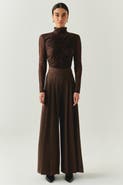 Exquise Wide Leg Back Pocketed Pants