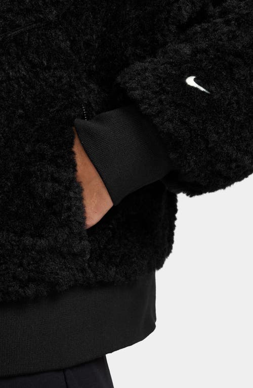 Nike Essential Faux Fur Bomber Jacket In Multi