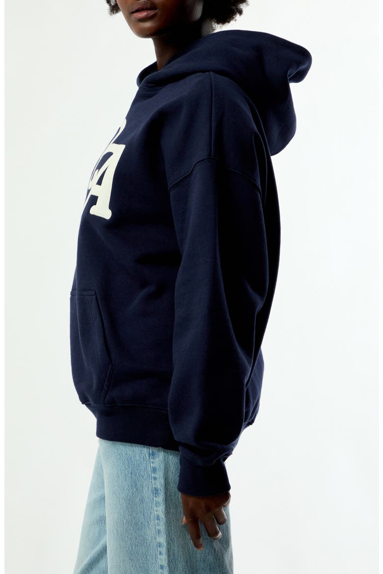 LA Oversize Cotton Blend Hoodie, Alternate, color, NAVY