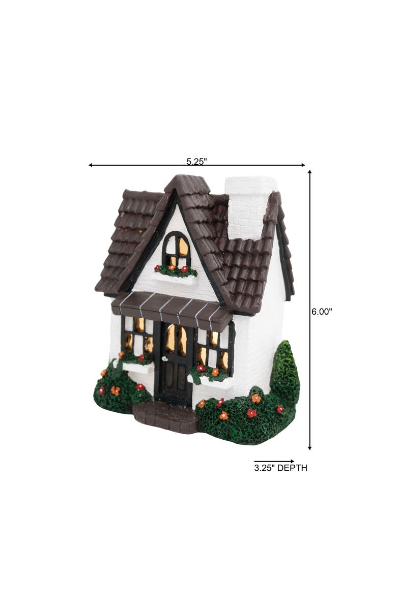 Transpac Resin LED Mini Garden White Cottage Multicolored for Spring Tabletop Lighting, Alternate, color, Multicolored