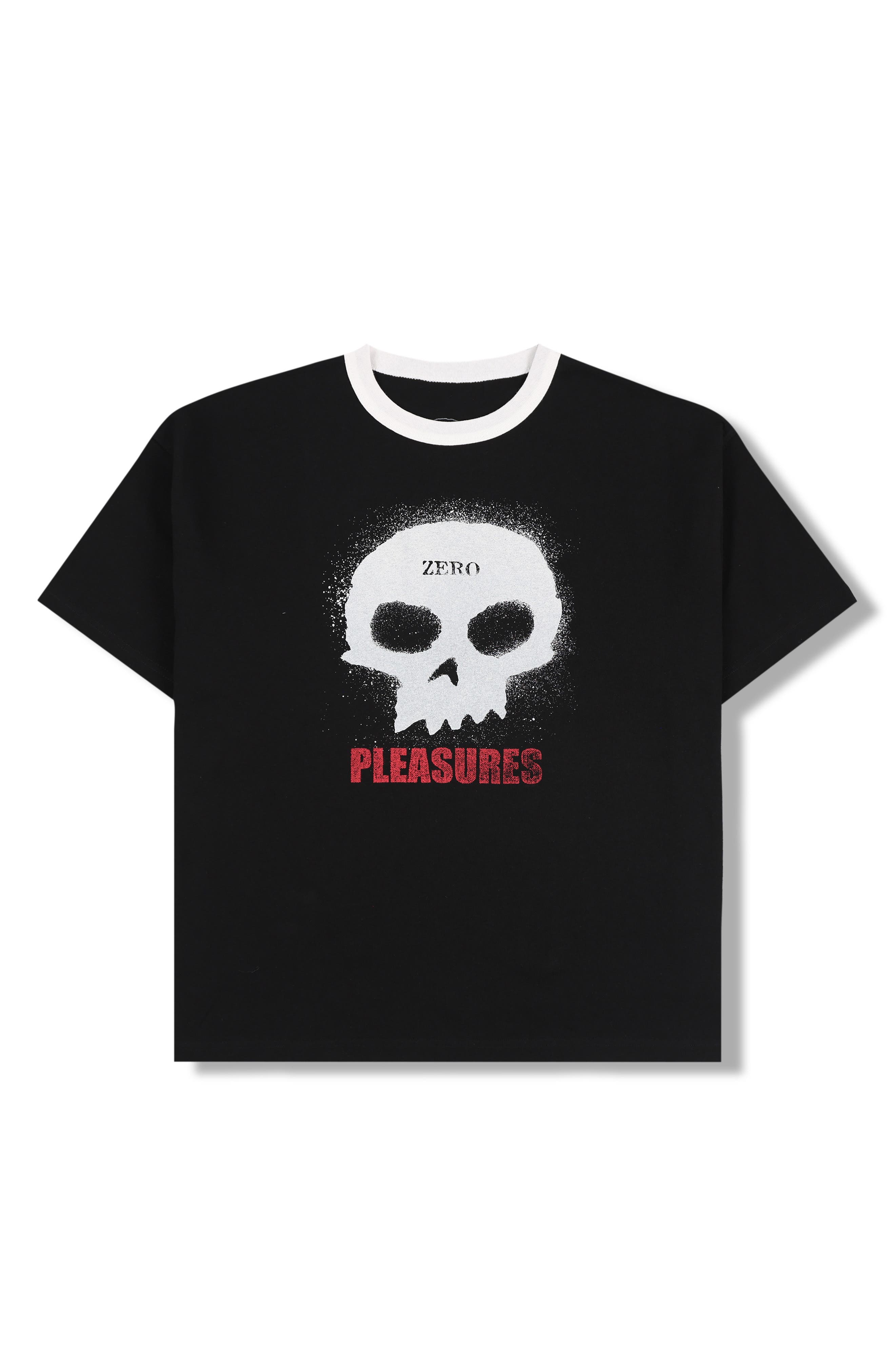 X Zero Skateboards Single Skull Heavyweight Cotton Jersey Ringer