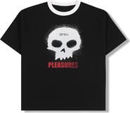 PLEASURES X Zero Skateboards Single Skull Heavyweight Cotton Jersey Ringer Graphic T-Shirt