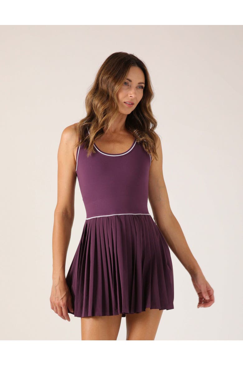 Point Dress, Alternate, color, Blackberry Jam/White