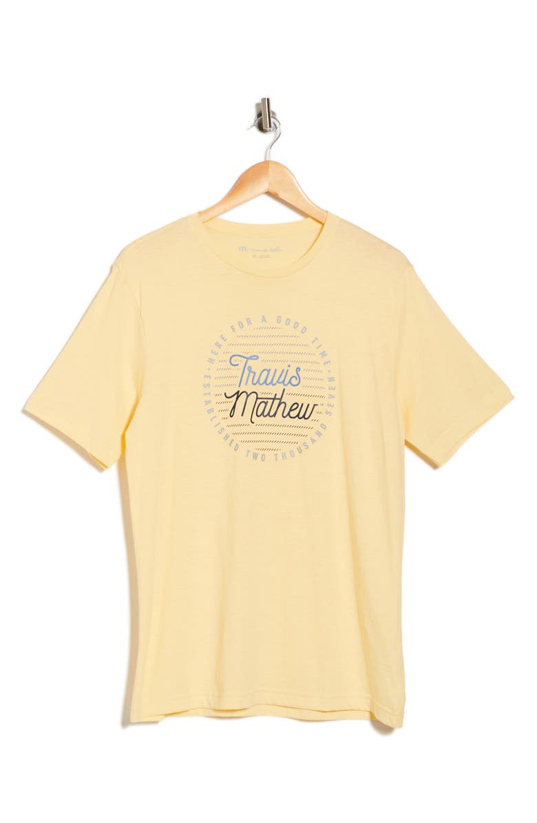 TravisMathew Cheers my Dears Cotton Graphic T-Shirt, Alternate, color, Heather Sunlight