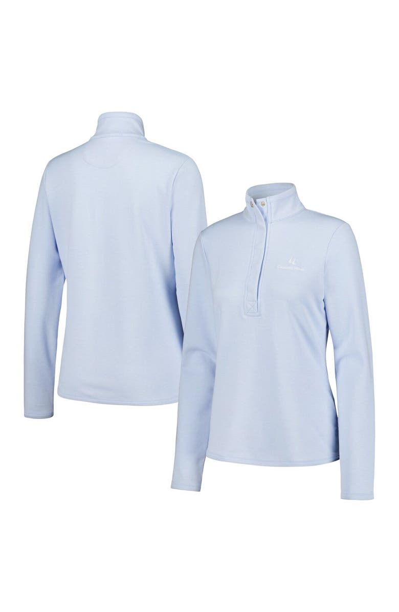 Fairway & Greene Women's Fairway & Greene Light Blue Churchill Downs Kate Old School Tri-Blend Half-Snap Sweatshirt, Main, color, Light Blue