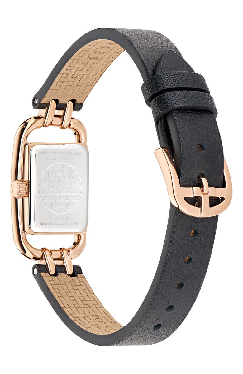 Ted Baker London Iconic Leather Strap Watch, 8mm x 12mm, Alternate, color,