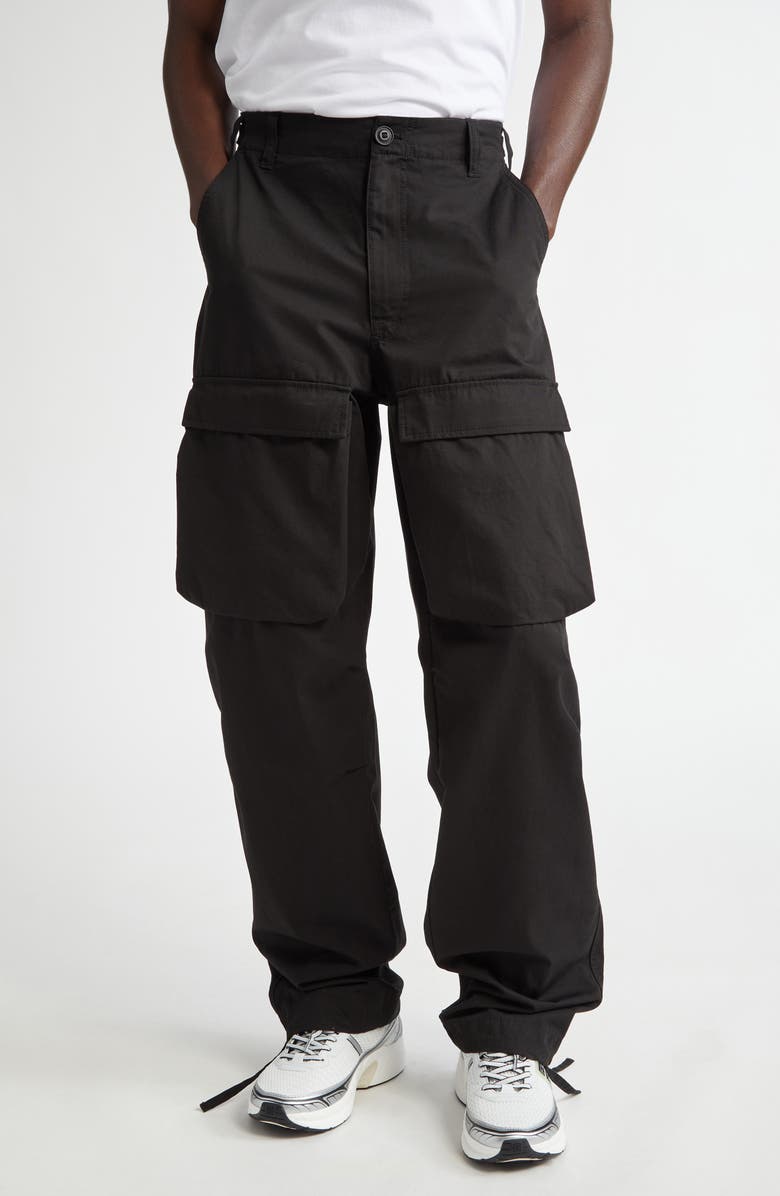 Givenchy Military Spirit Cotton Cargo Pants, Main, color, Black