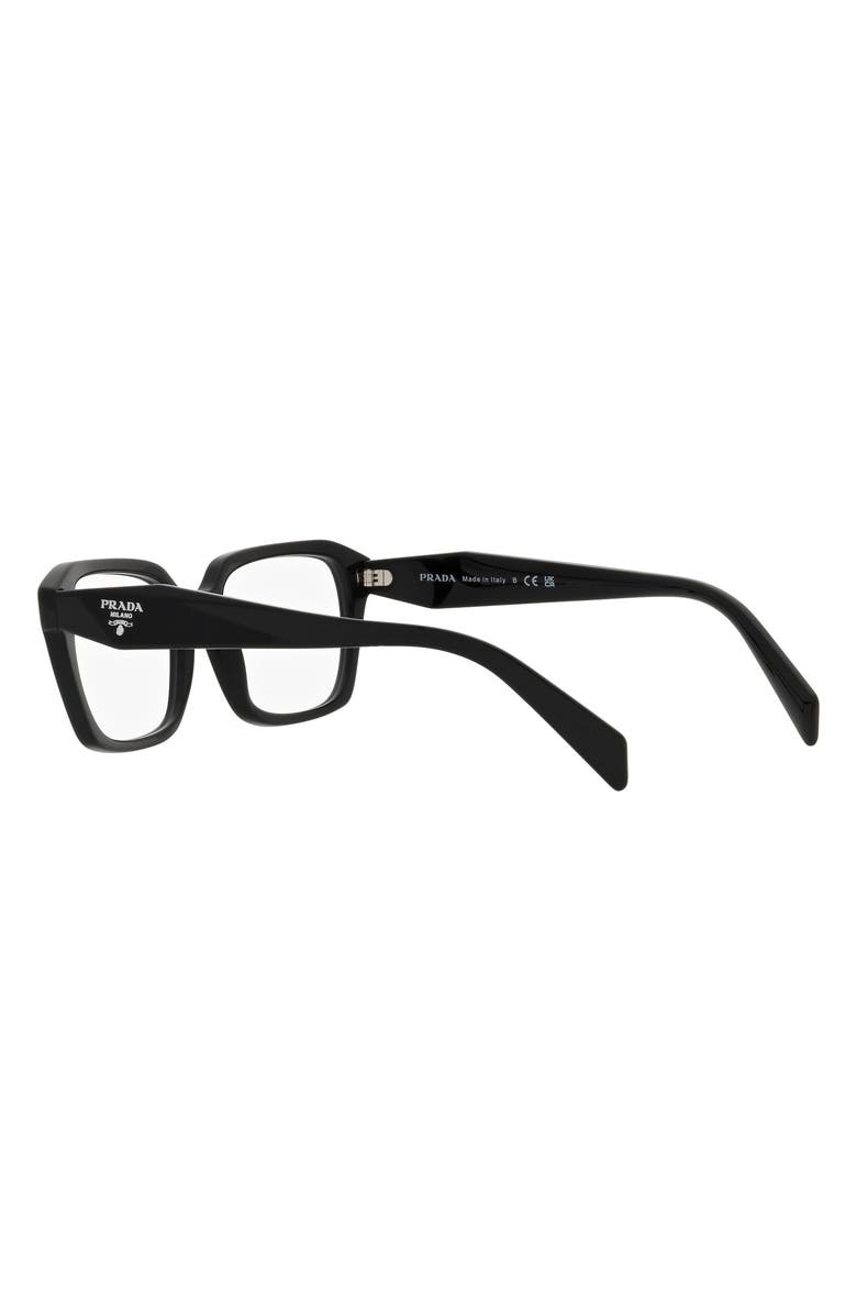 Prada 55mm Square Optical Glasses, Alternate, color, Black