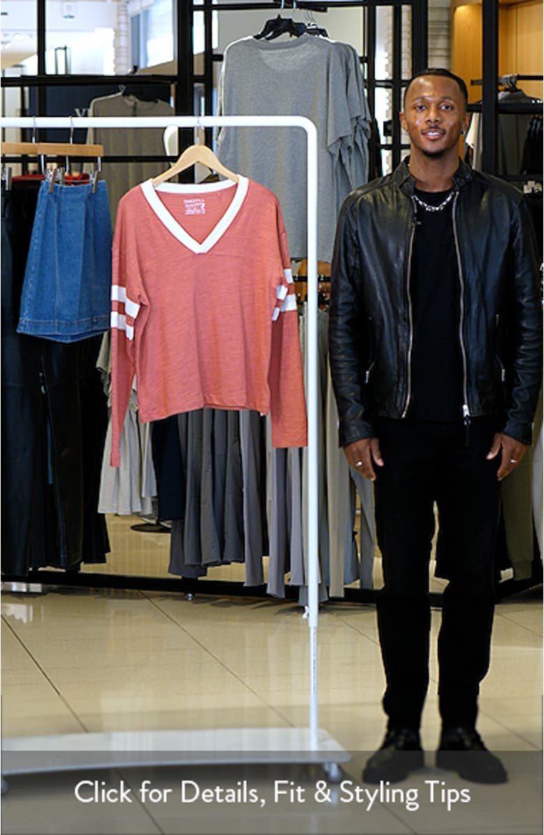 Sunwashed Slub V-Neck Long Sleeve Organic Cotton Top, sales video thumbnail