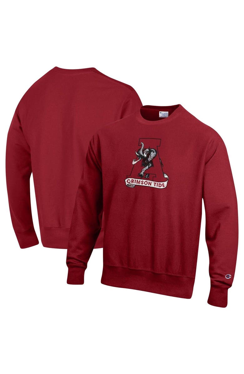 Champion Men's Champion Crimson Alabama Crimson Tide Vault Logo Reverse Weave Pullover Sweatshirt, Main, color, Crimson