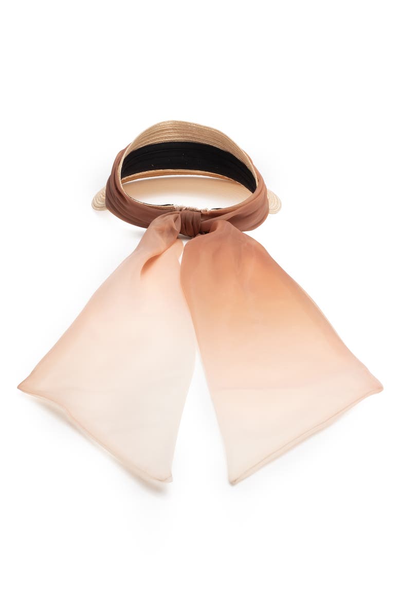 Eugenia Kim Ricky Organza Straw Visor, Alternate, color, Natural