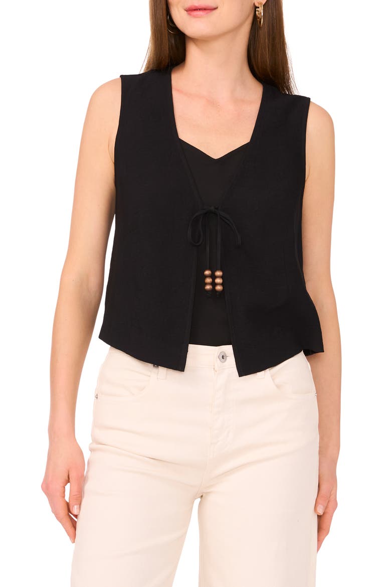 Front Tie Vest, Main, color, RICH BLACK