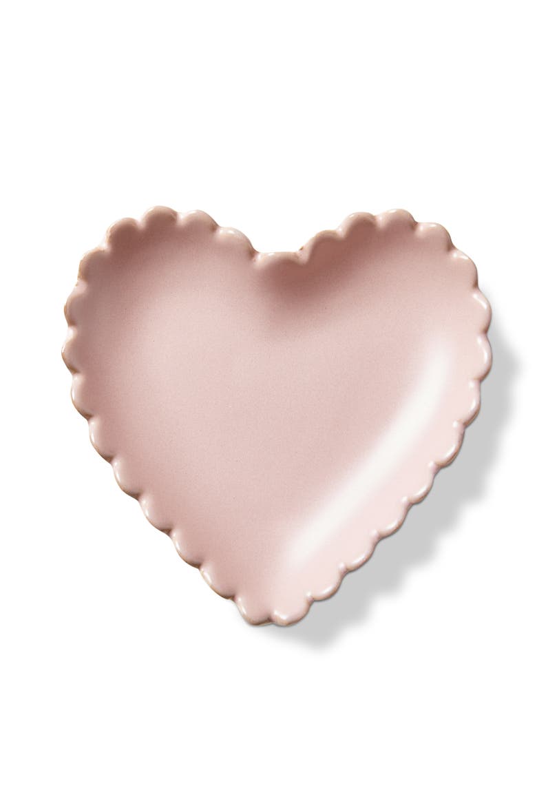 Scallop Heart Trinket Dish BStoneware Everyday, Main, color, Pink