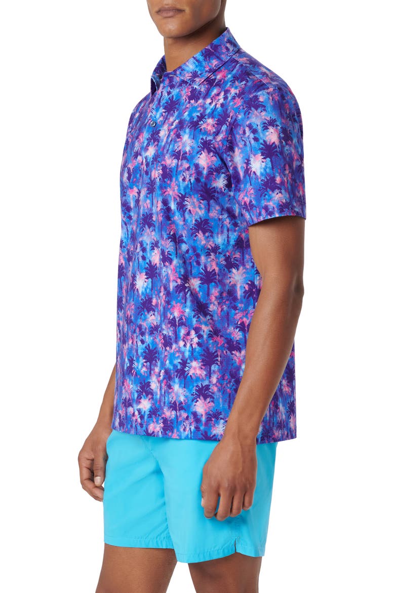 Victor OoohCotton® Palm Tree Print Polo, Alternate, color, ORCHID