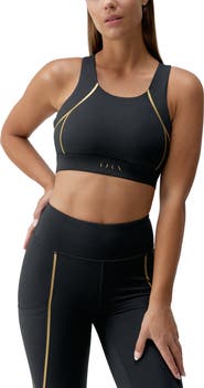 Born Living Yoga Gold Medium Support Performance Sport Top