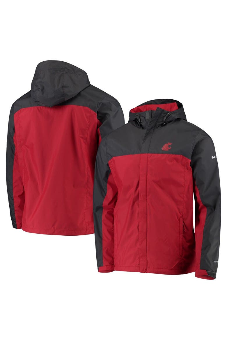 Men's Columbia Gray/Crimson Washington State Cougars Glennaker Storm Full-Zip Jacket, Main, color, Gray