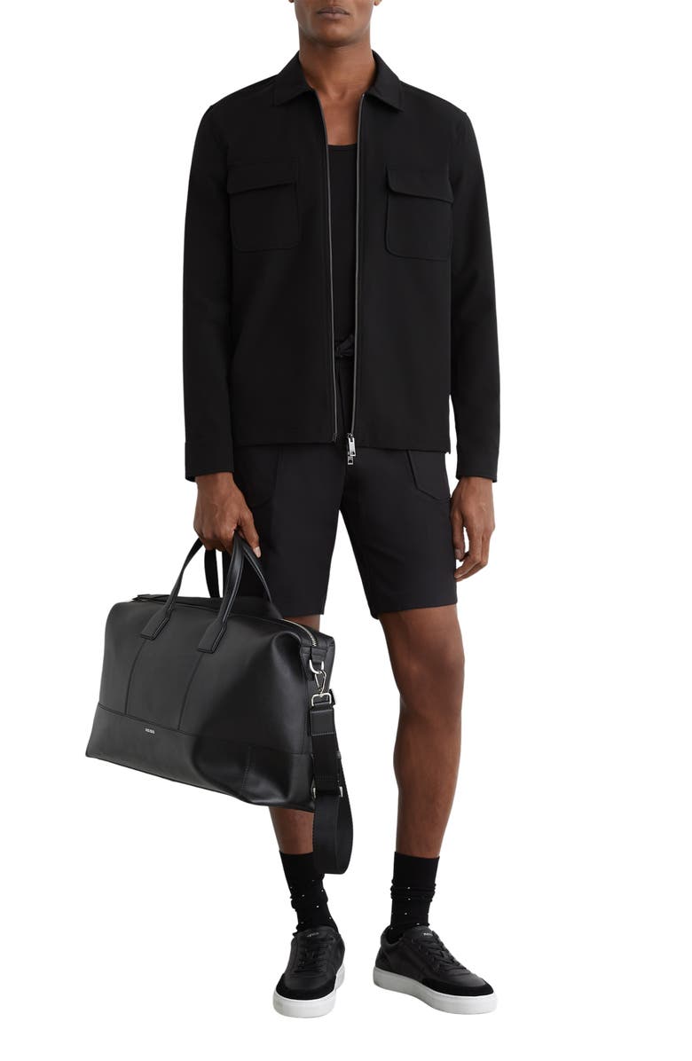 Reiss Ascend Zip-Up Shirt Jacket, Alternate, color, Black