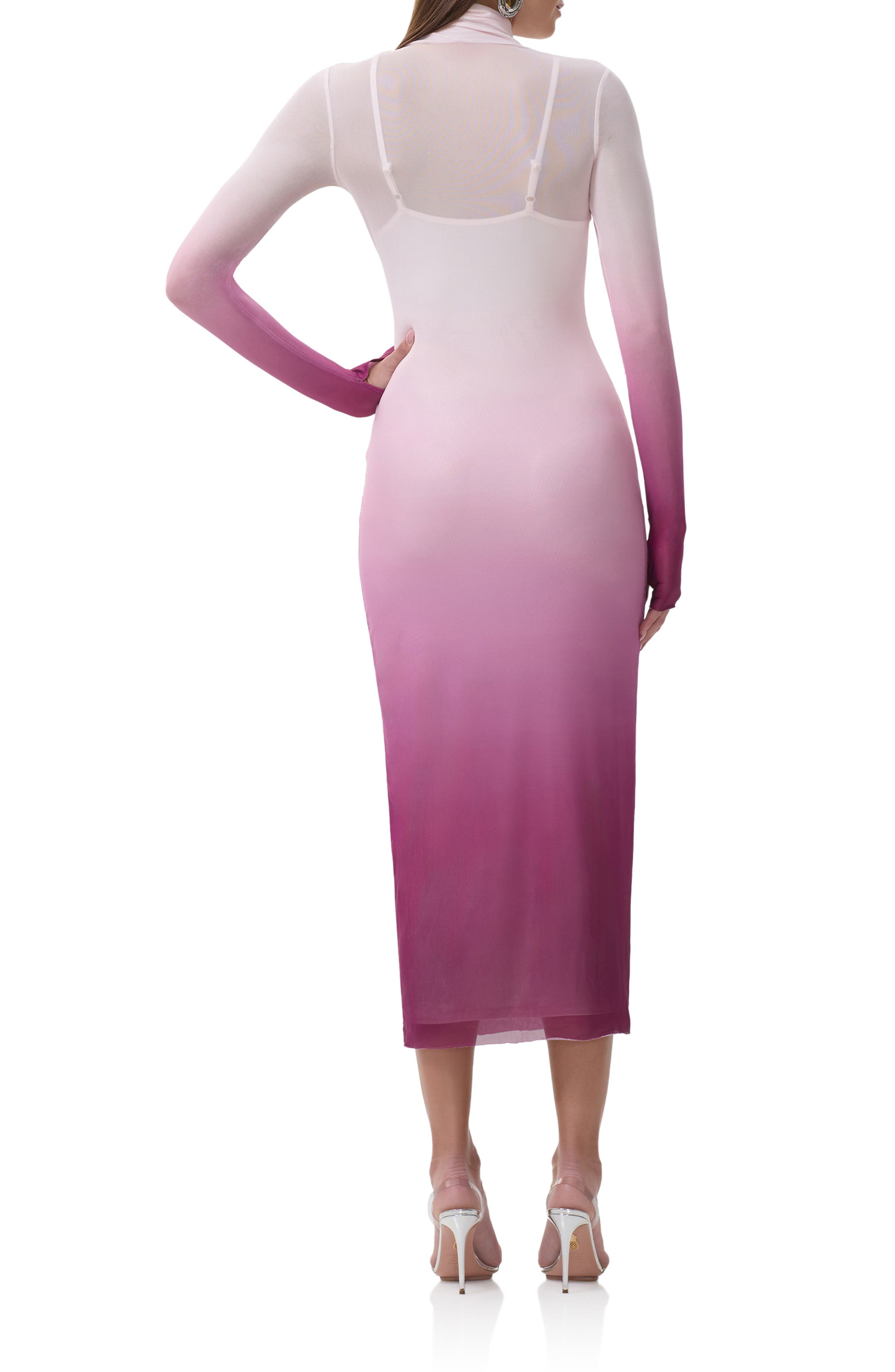 Shailene Long Sleeve Mesh Midi Dress - image 4