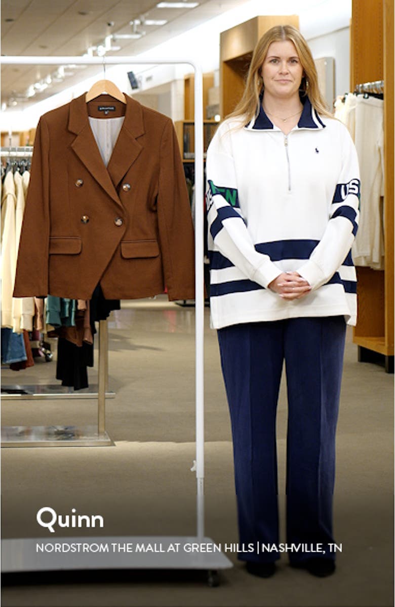 Double Breasted Cotton Blend Blazer, sales video thumbnail