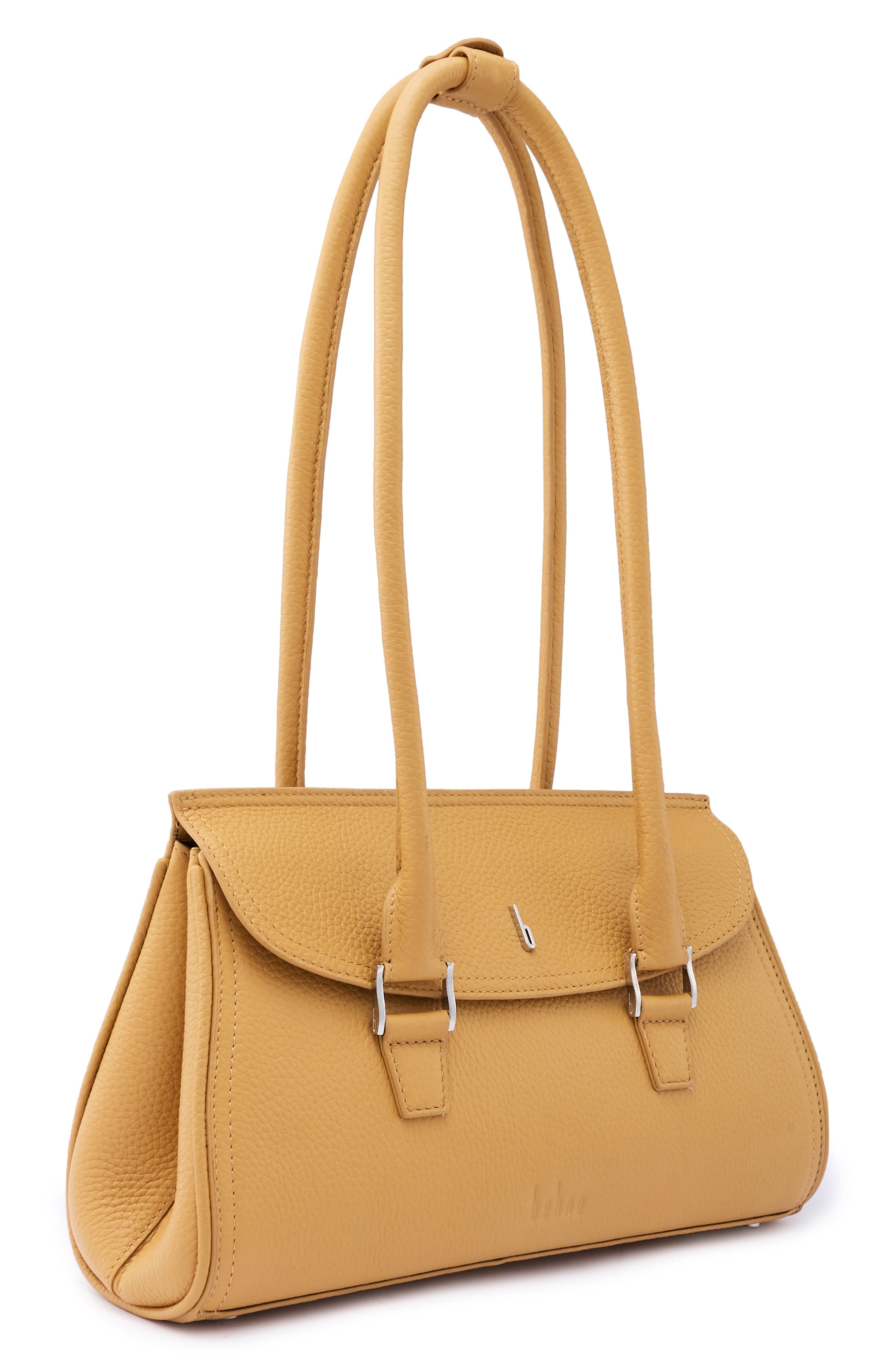 Coco Baguette Pebble Leather Shoulder Bag, Alternate, color, BISQUE
