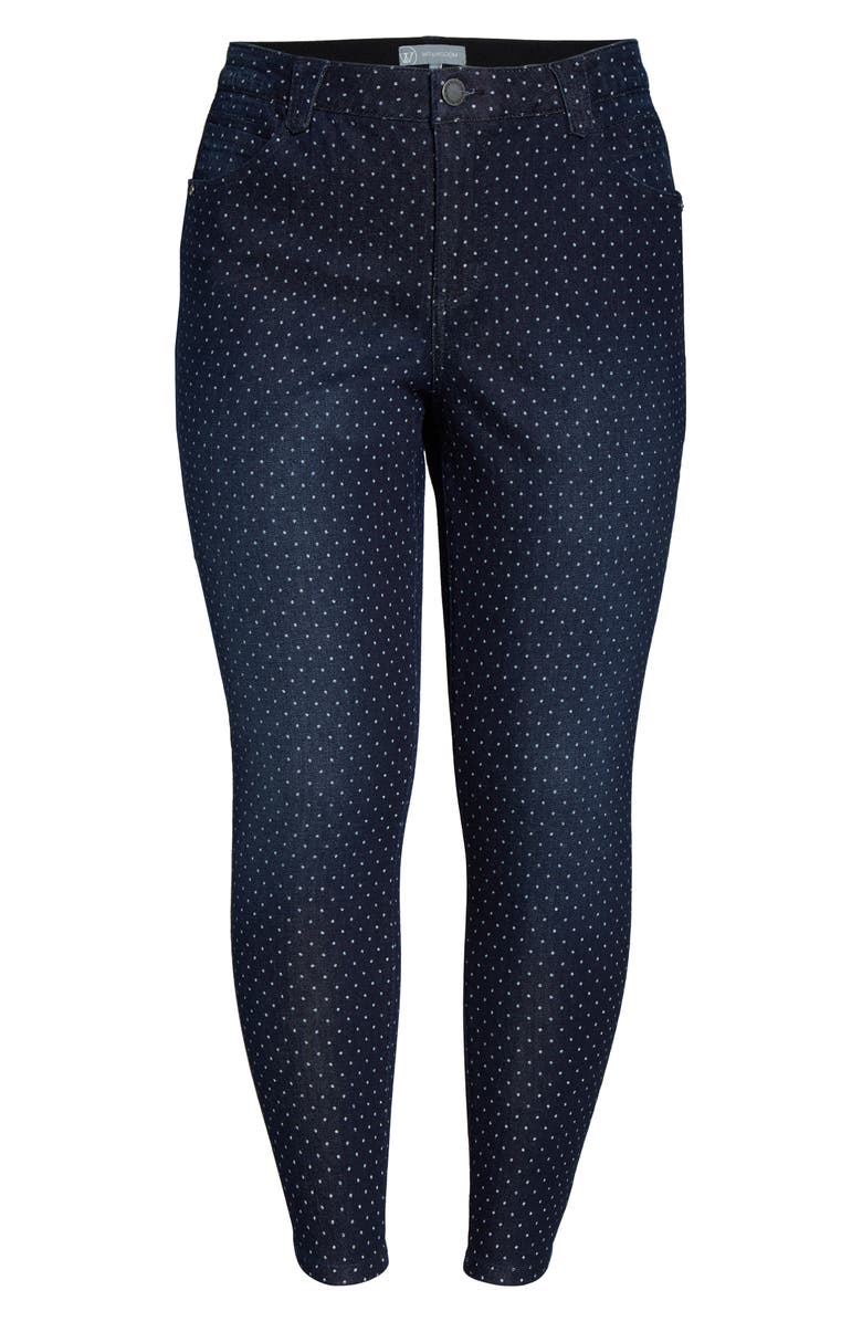 Wit & Wisdom Ab-Solution Dot Pattern Ankle Skinny Jeans, Alternate, color,
