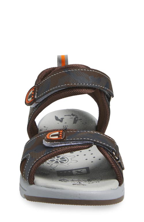 Extreme By Eddie Marc Kids' Camo Two Strap Sandal In Brown