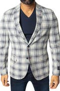 Maceoo Descartes Unconstructed Plaid Brooksy Cobalt Blue Blazer