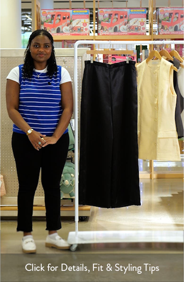 Wide Leg Crepe Satin Pants, sales video thumbnail