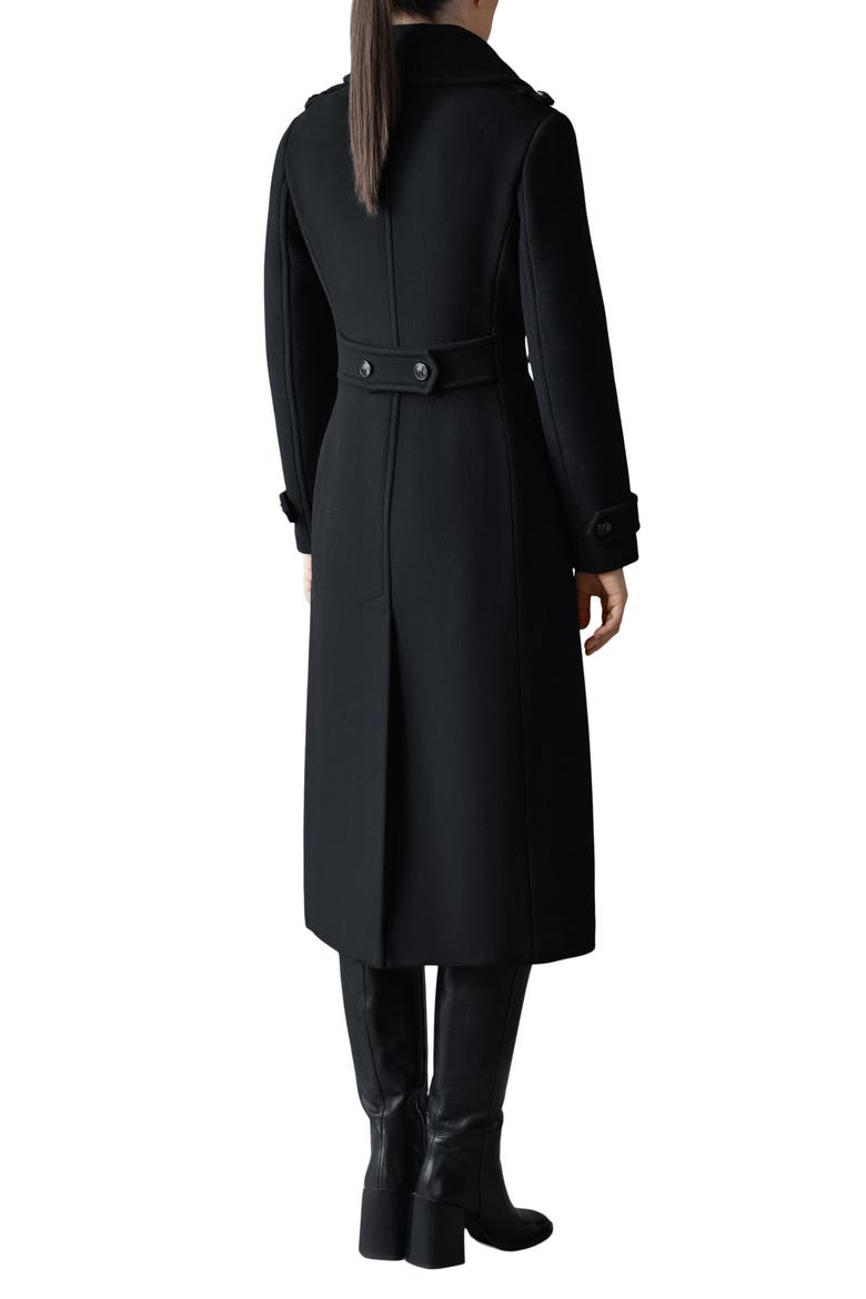 Elodie-R Double Breasted Wool Blend Coat, Alternate, color, BLACK