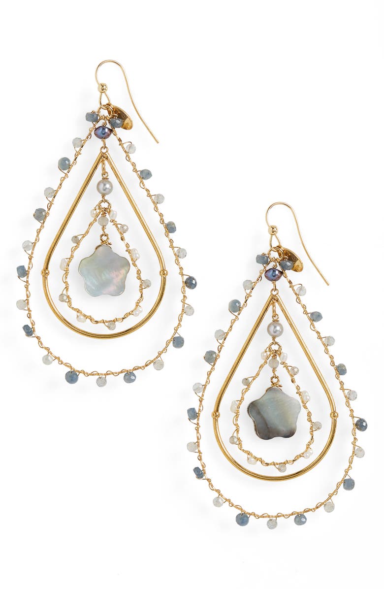 Gas Bijoux Orphee Pearl Teardrop Earrings, Main, color, 