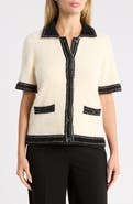 Adrianna Papell Two-Tone Cardigan Sweater