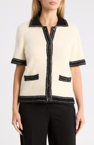 Adrianna Papell Two-Tone Cardigan Sweater