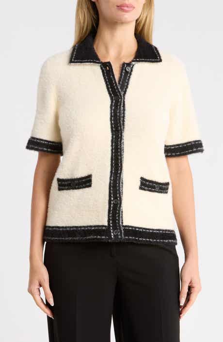 Two-Tone Cardigan Sweater