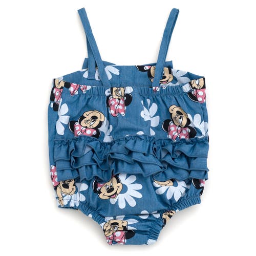 Disney Minnie Mouse Sleeveless Bubble Romper In Blue