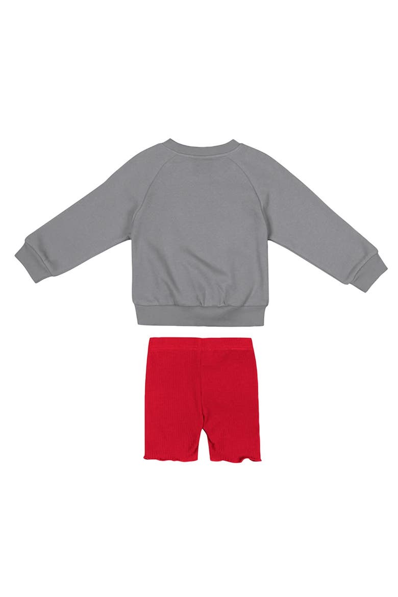 Girls Toddler Colosseum  Gray/Scarlet Ohio State Buckeyes Beta Fleece Sweatshirt and Shorts Set, Alternate, color, Gray