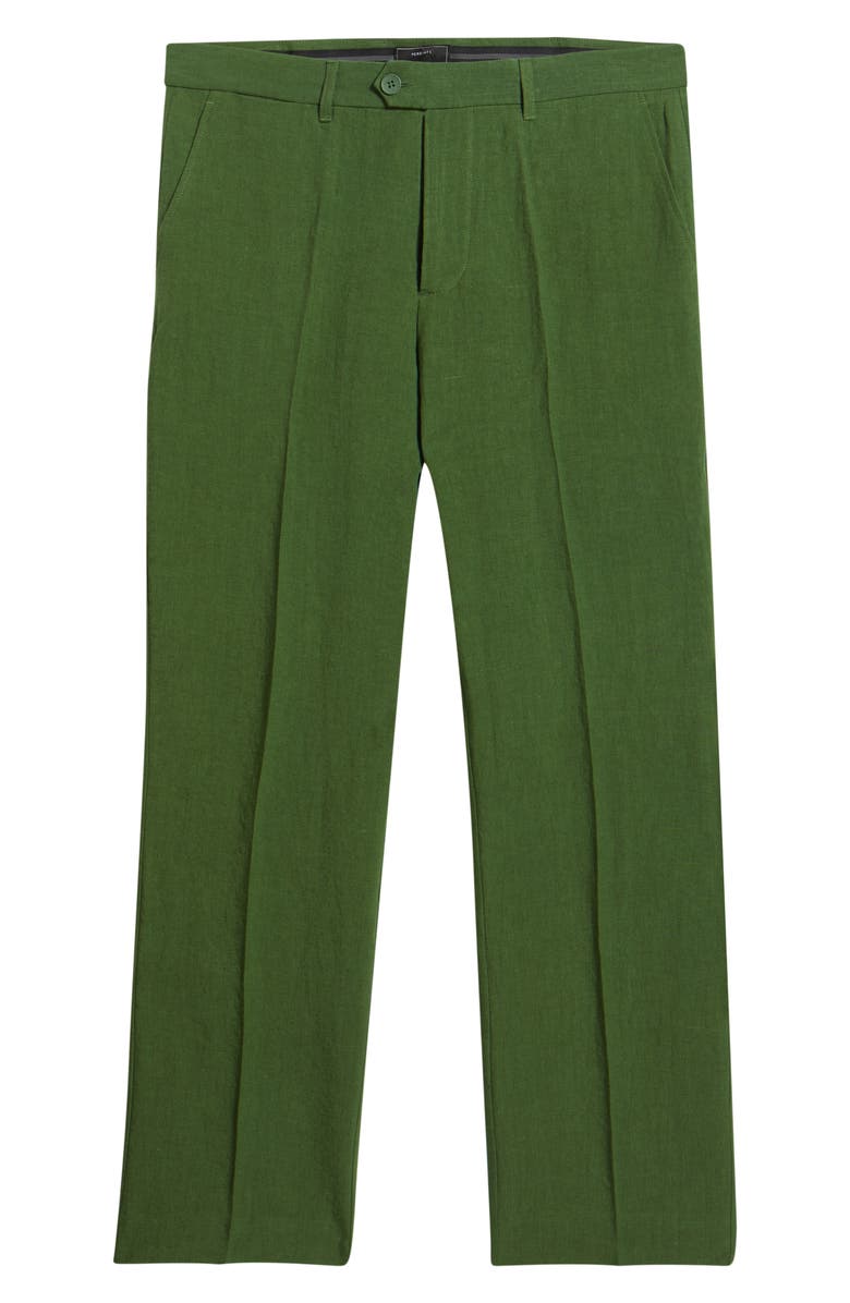 Percival Flat Front Linen Chinos, Main, color, Forest