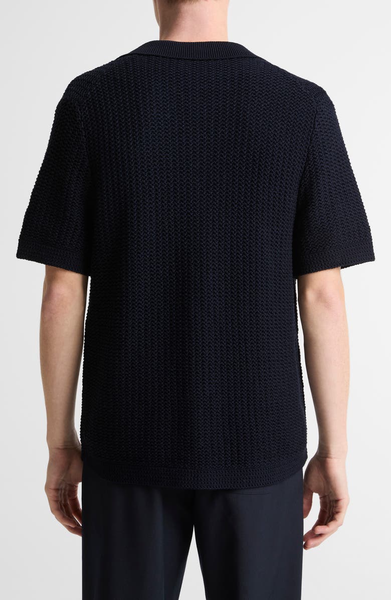Vince Crochet Cotton Short Sleeve Button-Up Shirt, Alternate, color, Coastal