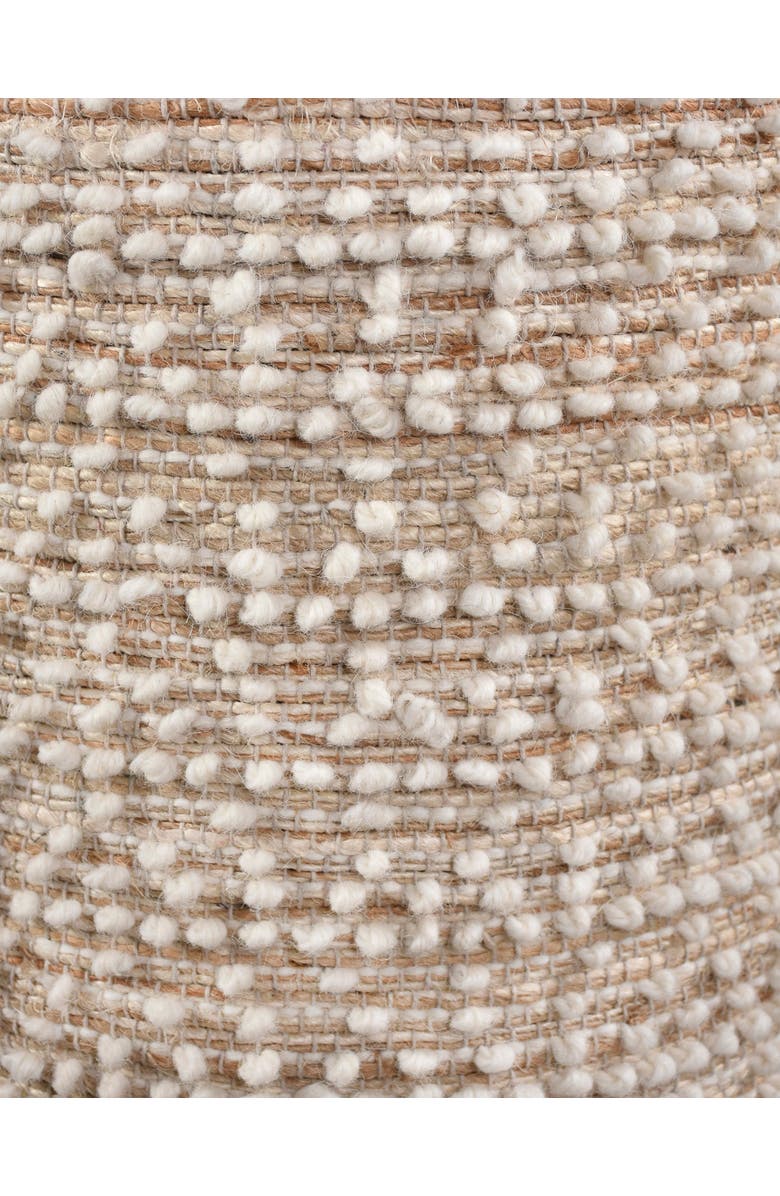 Anaya Natural Boucle Handwoven Round Pouf, Alternate, color,