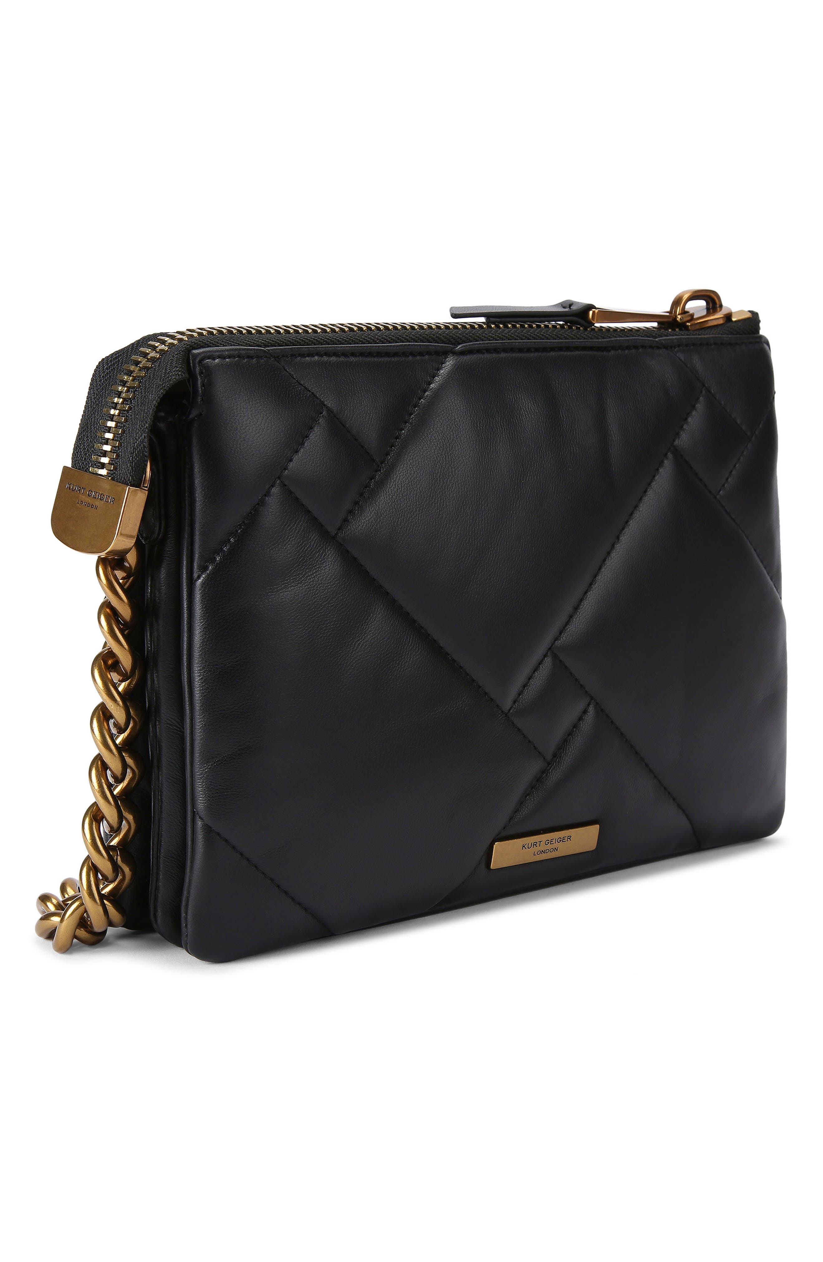 Kurt Geiger London Kensington Puffy Quilted Shoulder Bag, Alternate, color, Black