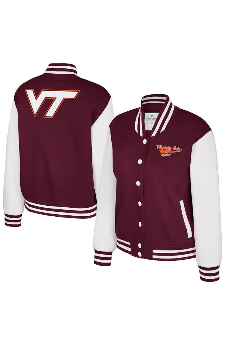 COLOSSEUM Women's Colosseum Maroon Virginia Tech Hokies French Baguette Full Snap Fleece Jacket, Main, color, Maroon