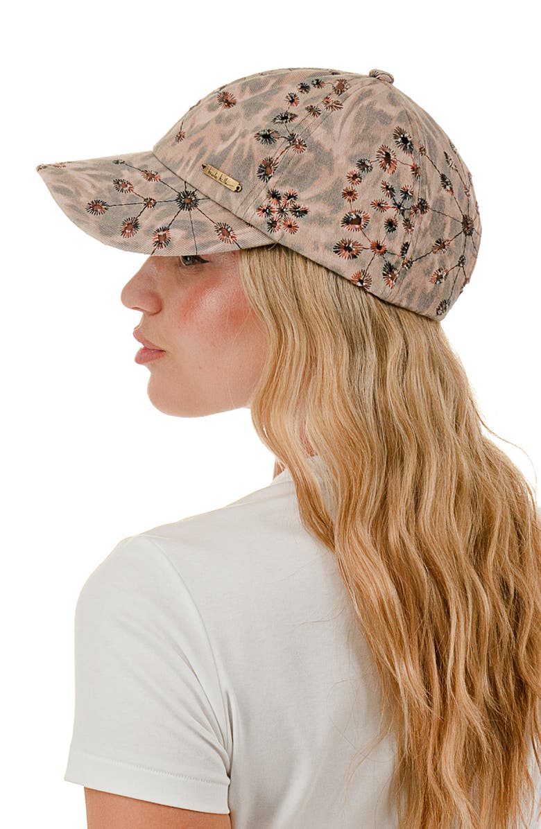 Nicole Miller Eyelet Baseball Cap, Alternate, color, Blush